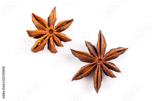 Star anise isolated on white background, Dried anise stars, ingredient