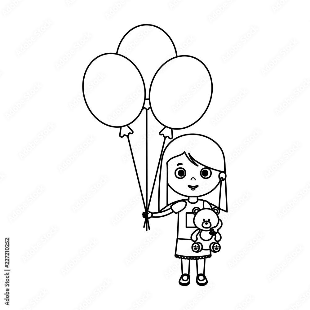 beautiful little girl with balloons helium beautiful little girl with balloons helium