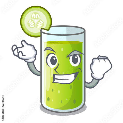 Successful cucumber juice in a cartoon glass