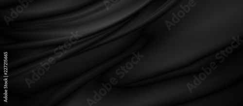 Fotografie, Obraz Black luxury fabric background with copy space