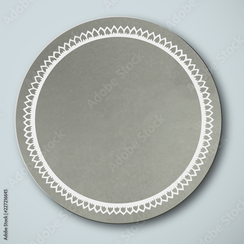 Traditional Asian Ceramic Plate, The Khaki Color 