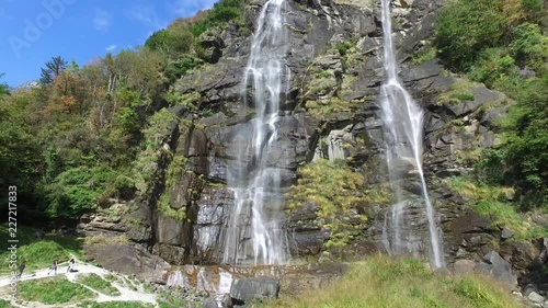 Touristic attraction in Valchiavenna, waterfalls of Acquafraggia. photo