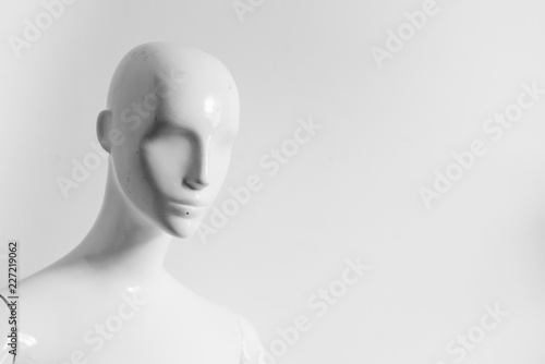 Abstract shape of human body in white