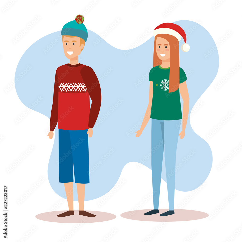 couple with december clothes