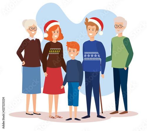 family parents with december clothes
