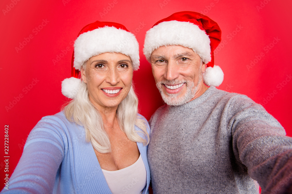 Self-portrait of two nice cheerful positive optimistic glad grey Self-portrait of two nice cheerful positive optimistic glad grey