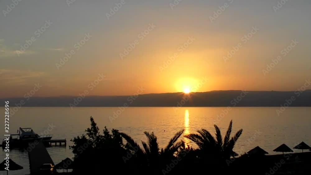 Sunset over the Gulf of Aqaba (part of the Red Sea) at Aqaba, Jordan, circa 2016 Sunset over the Gulf of Aqaba (part of the Red Sea) at Aqaba, Jordan, circa 2016