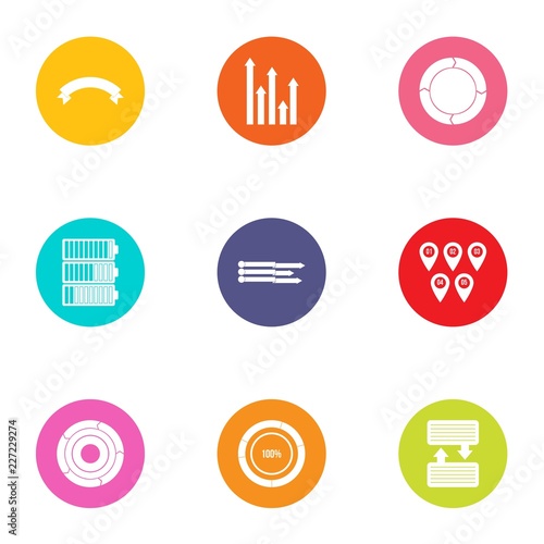 Improve the scheme icons set. Flat set of 9 improve the scheme vector icons for web isolated on white background