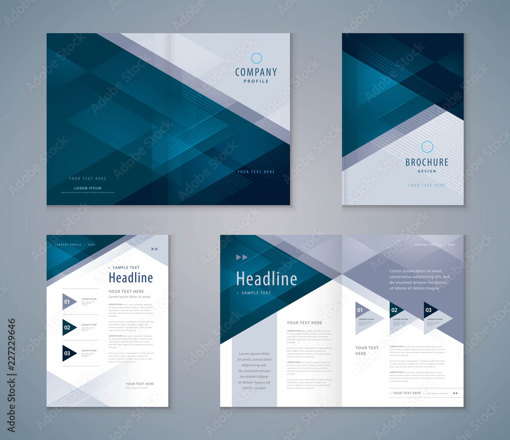 Cover Book Design Set, Triangle Background vector Template Brochures Cover Book Design Set, Triangle Background vector Template Brochures