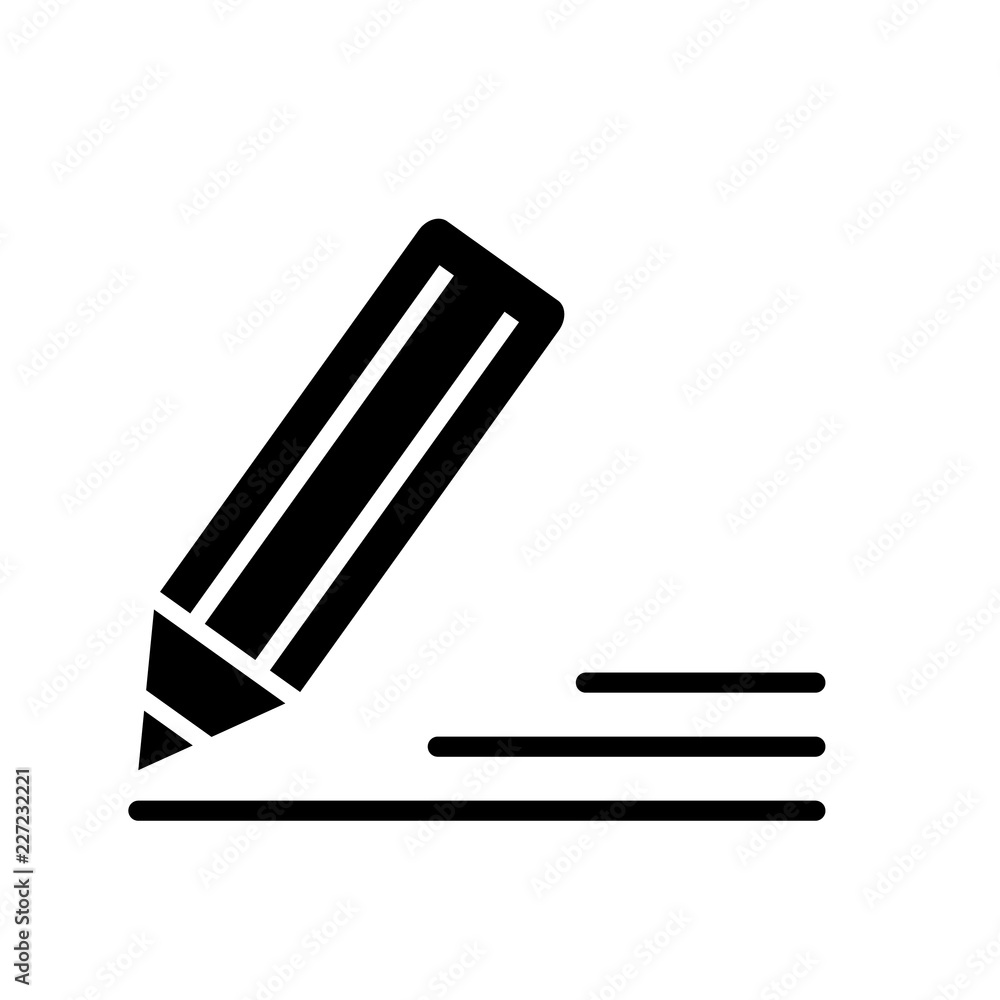Pencil flat icon. Single high quality outline symbol of graduation for web design or mobile app Pencil flat icon. Single high quality outline symbol of graduation for web design or mobile app