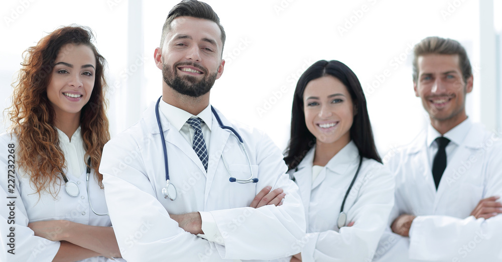 Fototapeta premium Medical doctors group. Isolated on white background.