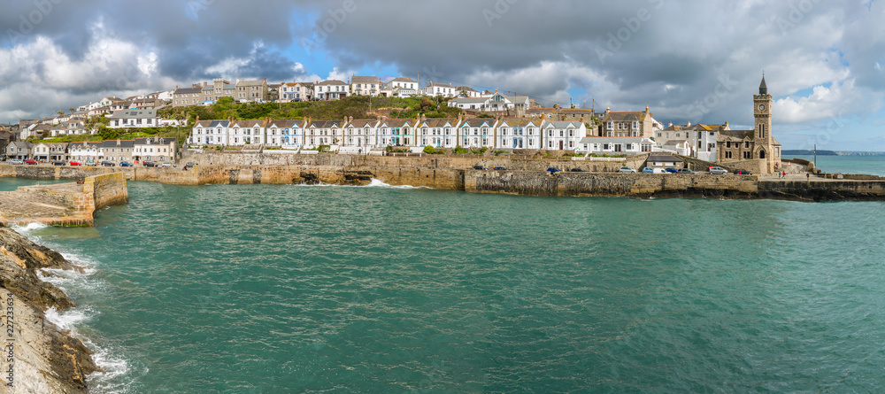 Coudy sky in May over Porthleven Harbour, Cornwall