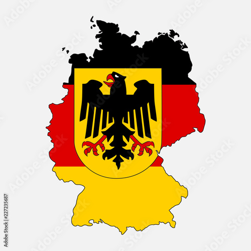 Germany flag in form of map. Federal Republic of Germany. National flag  concept. Stock Vector | Adobe Stock