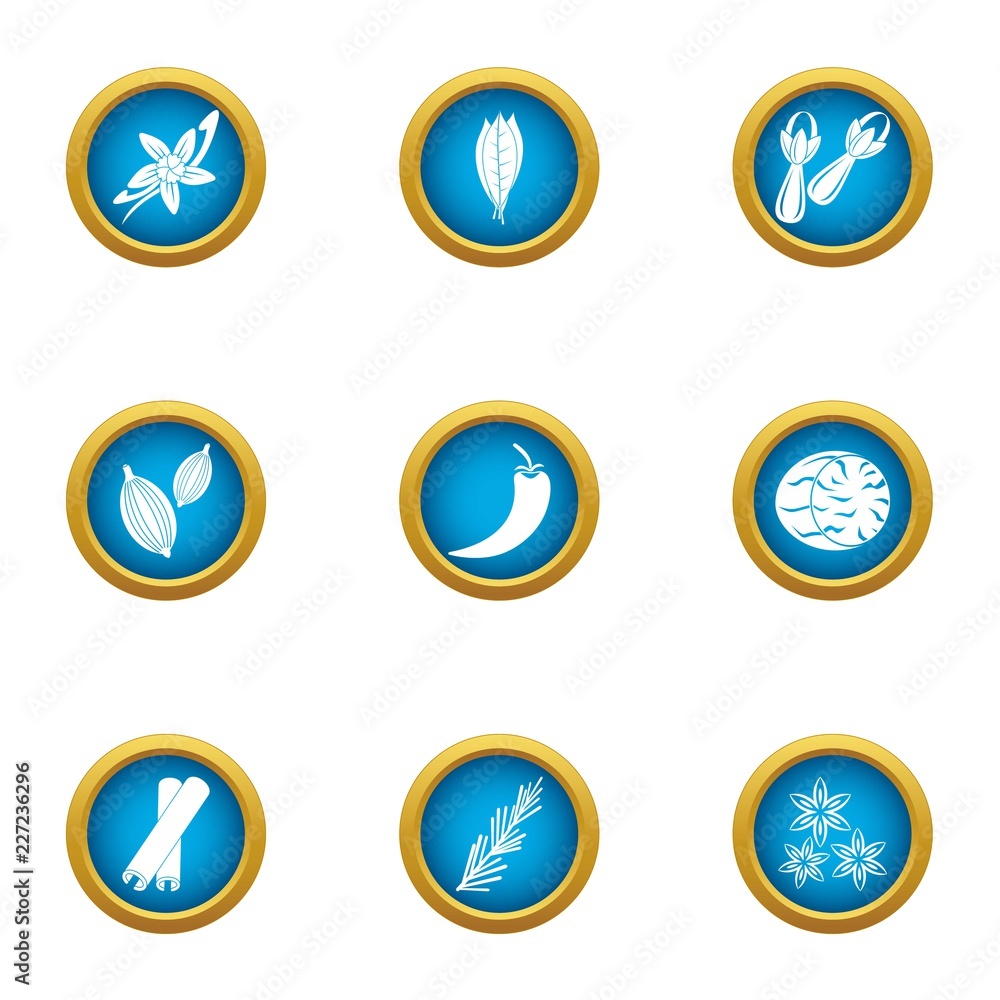 Paprika icons set. Flat set of 9 paprika vector icons for web isolated on white background Paprika icons set. Flat set of 9 paprika vector icons for web isolated on white background