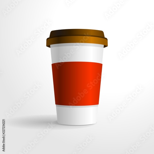 Realistic coffee cup vector template, for your design mock up.