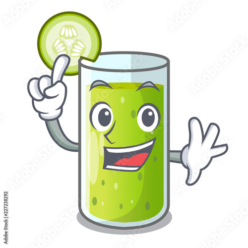 Finger sweet cucumber juice isolated on mascot