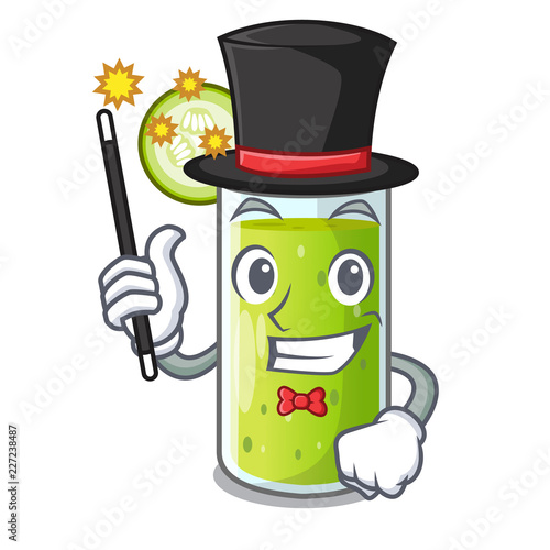 Magician sweet cucumber juice isolated on mascot