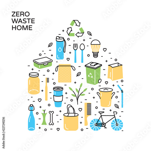 Vector Zero Waste Home Icon Set