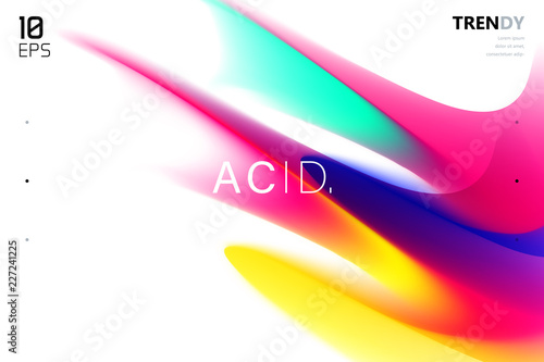 Abstract Wave Shapes Background Design. Vivid Colors Backdrop. Trendy Color Flow Artwork