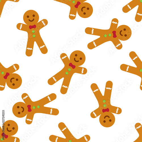 Gingerbread man seamless pattern.