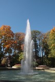 fountain in park at autumn