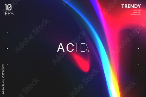 Abstract Wave Shapes Background Design. Vivid Colors Backdrop. Trendy Color Flow Artwork