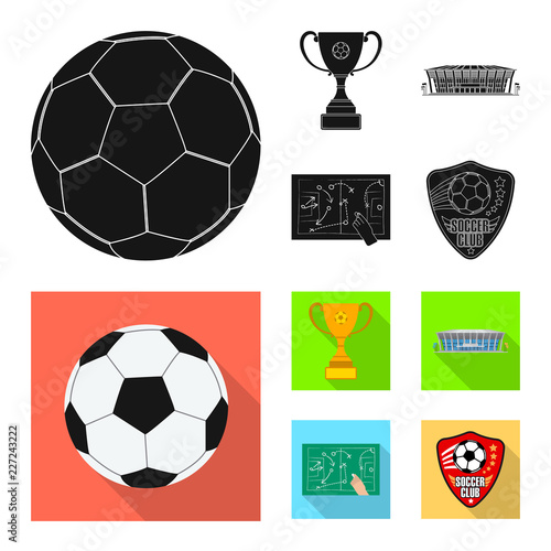Vector design of soccer and gear sign. Collection of soccer and tournament vector icon for stock.