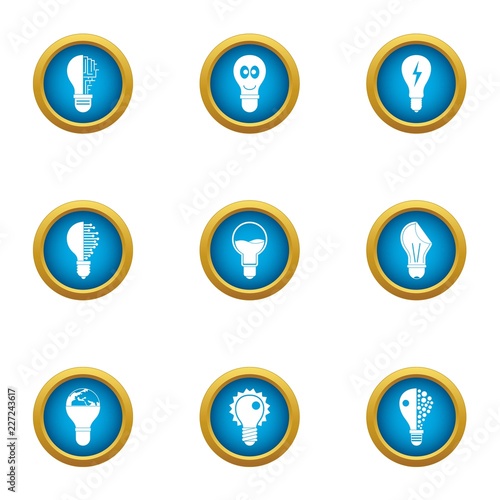 Lamp of the past icons set. Flat set of 9 lamp of the past vector icons for web isolated on white background