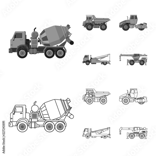 Isolated object of build and construction symbol. Collection of build and machinery stock symbol for web.