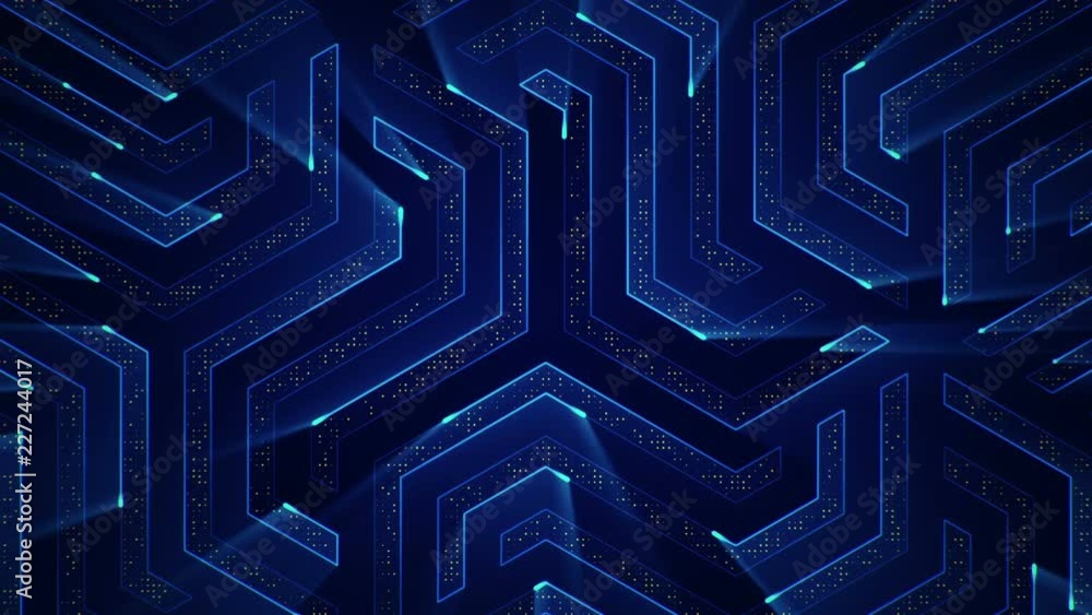 Abstract technologic background with stripes and particles. Animation of circuit electric signal with light shine. Animation of seamless loop. Abstract technologic background with stripes and particles. Animation of circuit electric signal with light shine. Animation of seamless loop.
