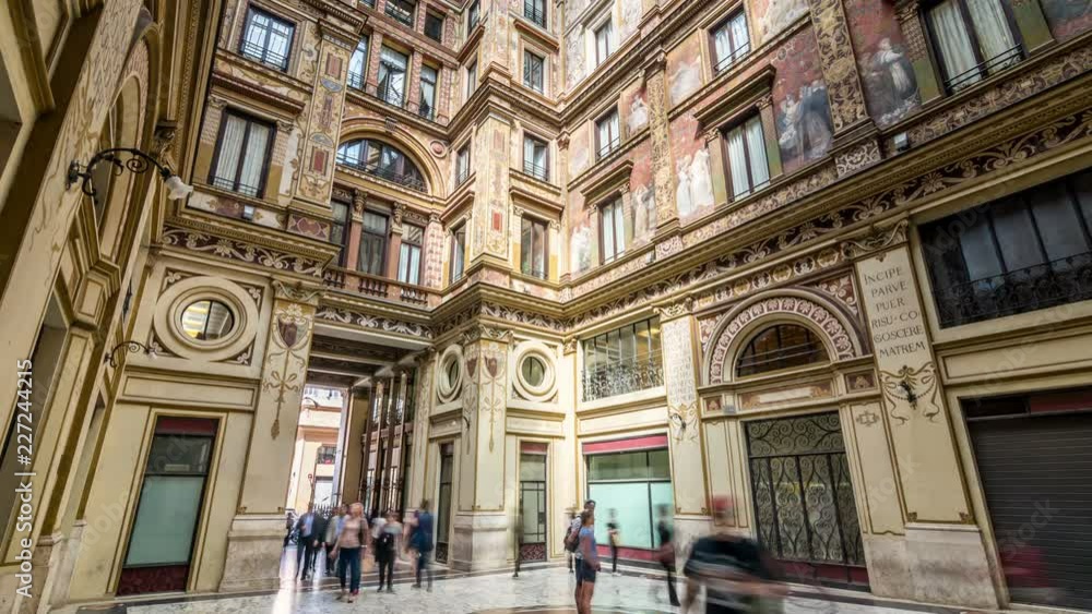 The Sciarra Gallery (Palazzo Sciarra Colonna Carbognano), built in 1885. and decorated between 1886 and 1888. It is a covered walking passagee with ornately painted walls, Rome, Italy The Sciarra Gallery (Palazzo Sciarra Colonna Carbognano), built in 1885. and decorated between 1886 and 1888. It is a covered walking passagee with ornately painted walls, Rome, Italy