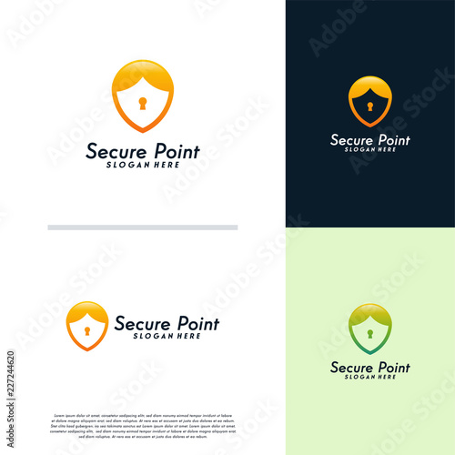 Secure Point logo designs concept vector, Protect Place logo symbol