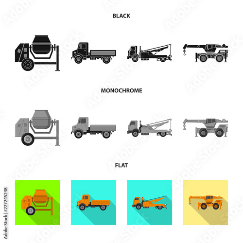 Vector design of build and construction symbol. Set of build and machinery stock vector illustration.