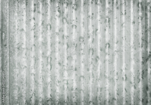 Corrugated metal galvanized wall plate texture background, old zinc surface pattern.