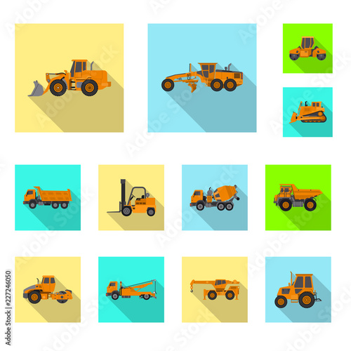 Isolated object of build and construction logo. Collection of build and machinery stock symbol for web.