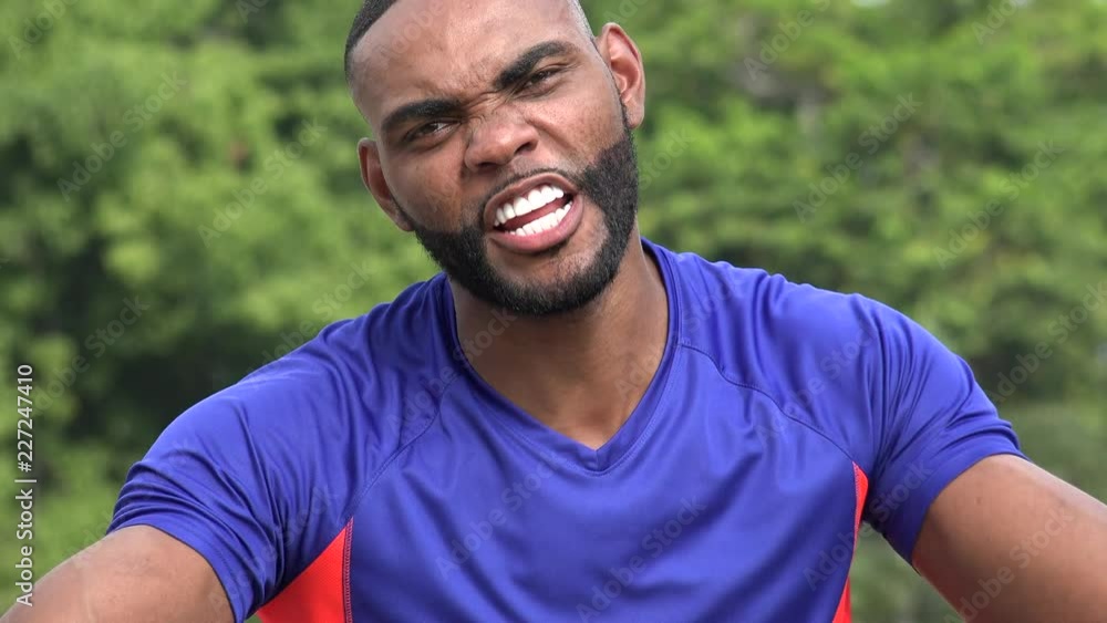 Angry Athletic Black African Man Yelling Angry Athletic Black African Man Yelling