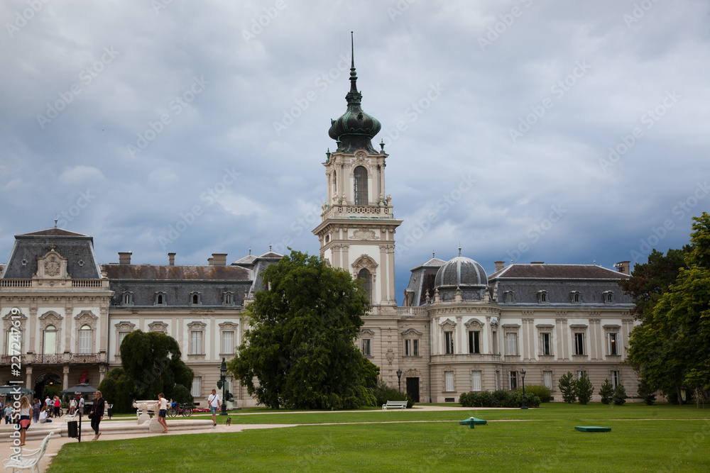 scenic Festetics Palace located in the town of Keszthely, Zala, Hungary, near the Lake Balaton