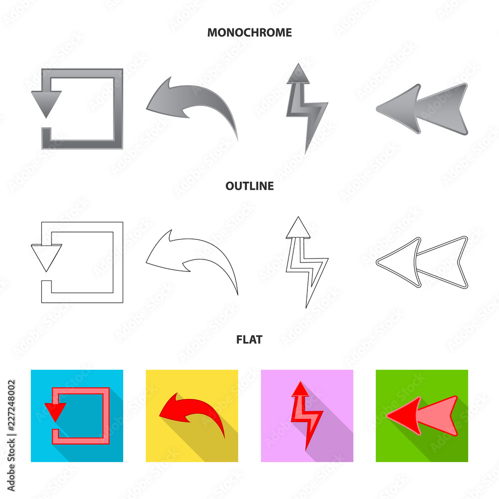 Isolated object of element and arrow icon. Set of element and direction stock vector illustration. Isolated object of element and arrow icon. Set of element and direction stock vector illustration.