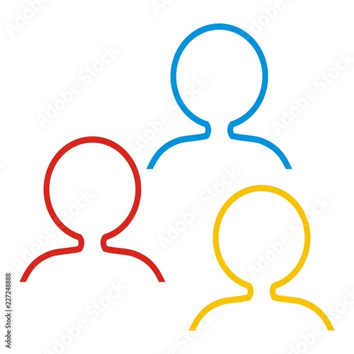 Group of abstract person, contour, vector icon