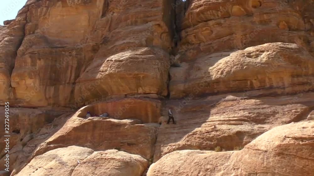 Petra, Jordan, circa 2016: the ruins and surroundings of Petra, capital of the Nabataean Arabs, famous historical and archaeological city in Jordan. Petra, Jordan, circa 2016: the ruins and surroundings of Petra, capital of the Nabataean Arabs, famous historical and archaeological city in Jordan.