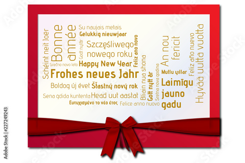 rote Geschenkkarte mit Schleife