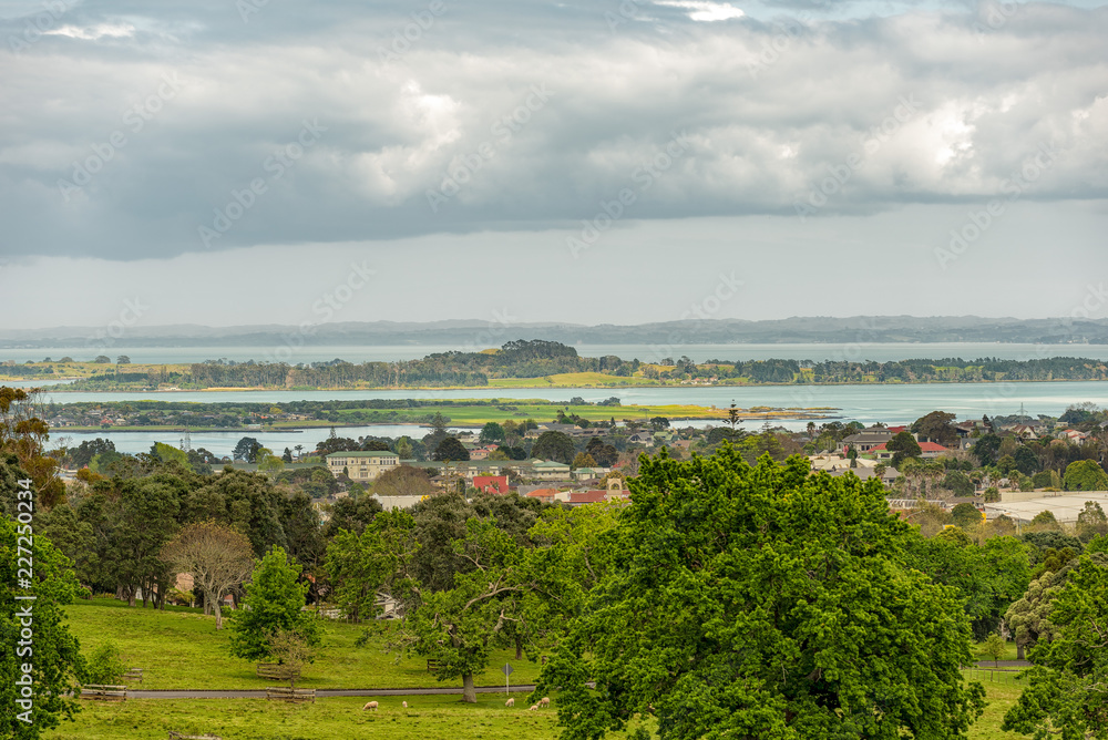 A view of Ohehunga suburb with the Mangere inlet in the background A view of Ohehunga suburb with the Mangere inlet in the background