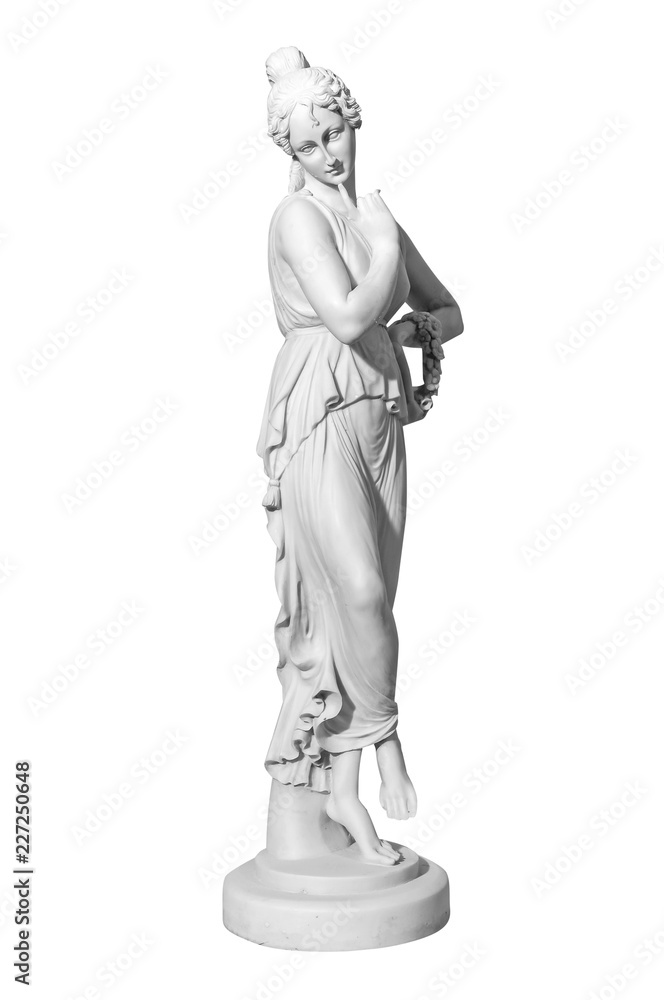 Naklejka premium statua kobiety na białym tle