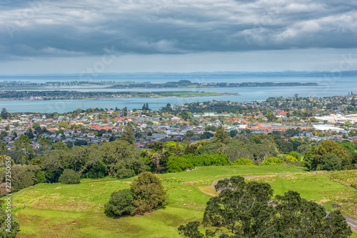 A view of Ohehunga suburb with the Mangere inlet in the background