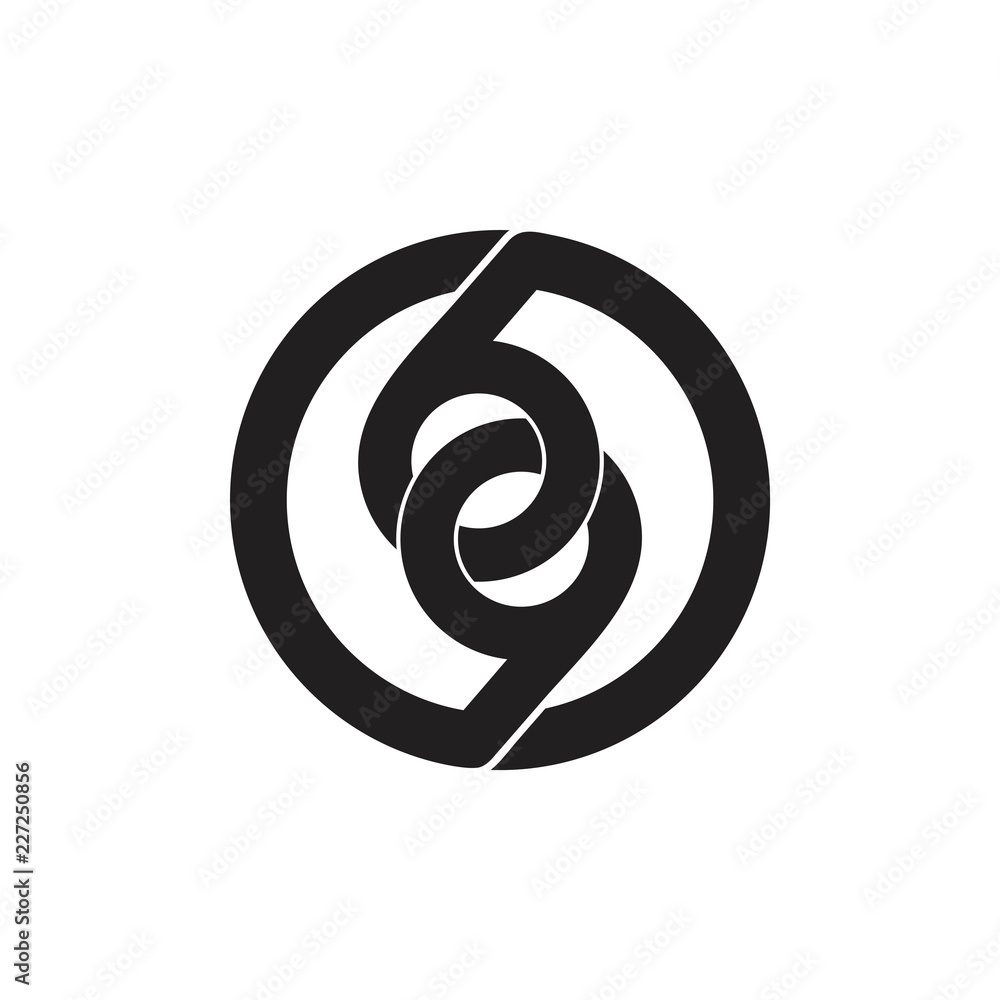 Number 69 Linked Circle Logo Vector Stock Vector Adobe Stock