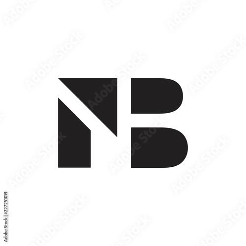 letter nb negative space logo 