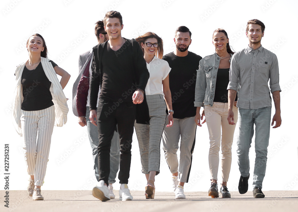 group of people walking together