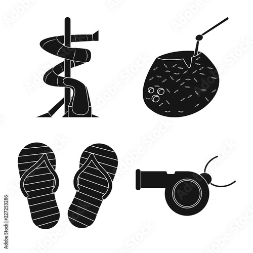 Isolated object of pool and swimming logo. Set of pool and activity stock symbol for web.
