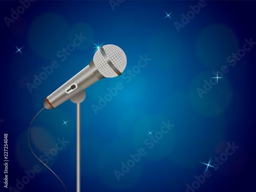 Vector illustration. Microphone for karaoke, concert or festival.
