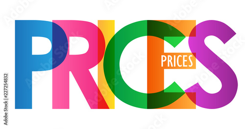 PRICES Colorful Vector Letters Icon
